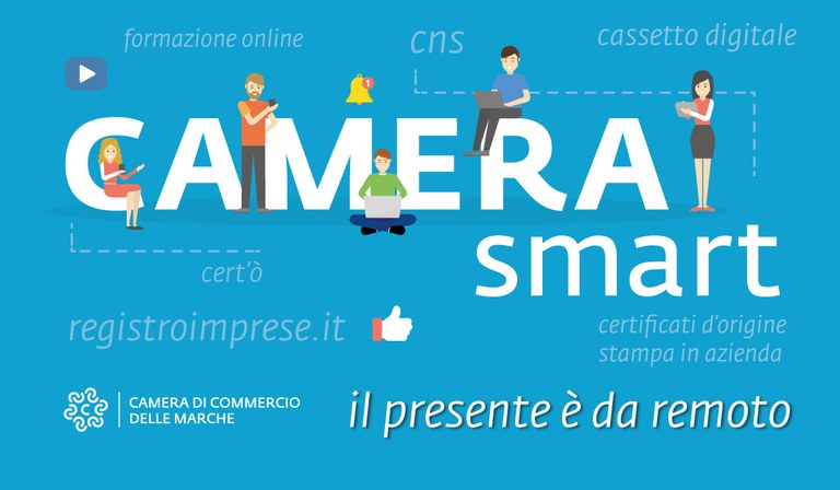 testo camerasmart con persone connesse a vari dispositivi